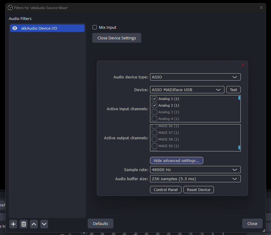 atkAudio Plugin for OBS
